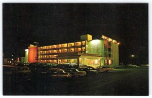 1960-70's REHOBOTH BEACH DELAWARE ATLANTIC SANDS MOTEL NIGHT VIEW POSTCARD