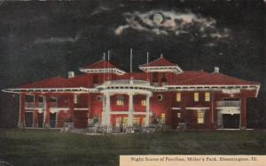 Illinois Bloomington Night Scene Of Pavilion In Miller Park 1915 Curteich