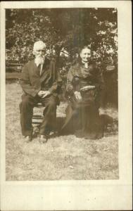 Old Couple Man Woman - Bellingham WA on Back Real Photo Postcard