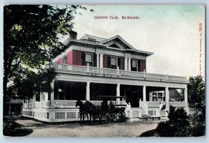 Milwaukee Wisconsin Postcard Country Club Horse Carriage Building 1910 Unposted