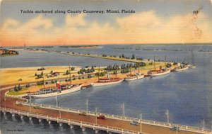 Yacht Anchorage Along County Causeway Ships on the Water Miami FL