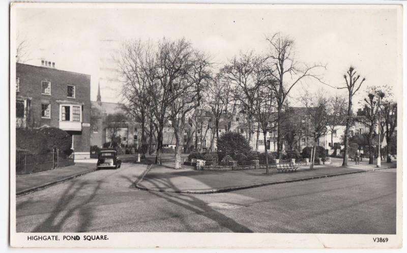 London; Highgate, Pond Square RP PPC 1956 PMK By Photochrom