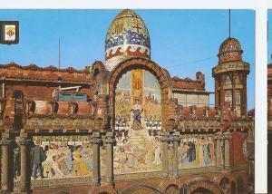 Postal 045528 : Mosaicos de la fachada principal (Luis Bru). Palau de la Musi...