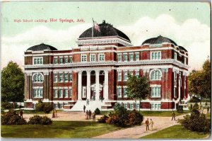 High School Building, Hot Springs AR c1909 Vintage Postcard P36