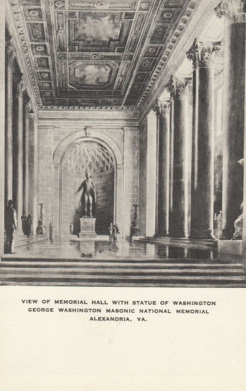 ALEXANDRIA , Virginia , 1910-30s ; Masonic National Memorial, Hall Interior