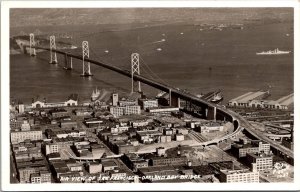 RPPC Aerial View of San Francisco-Oakland Bay Bridge CA Vintage Postcard X45