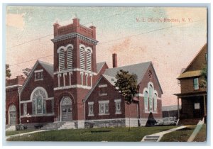 c1910 ME Church Chapel Exterior Stairs Brocton New York Vintage Antique Postcard