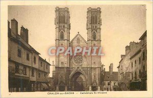 Old Postcard Chalon sur Saone Cathedrale St Vincent