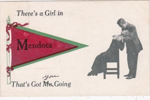 Illinois Mendota There's A Girl 1910 Pennant Series