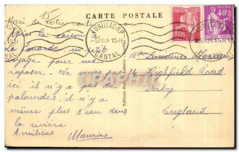 Old Postcard Picturesque Cantal Aurillac General view