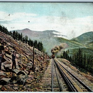 1908 Manitou, Colo Pikes Peak Cog Road Railway Postcard Train Locomotive CO A72