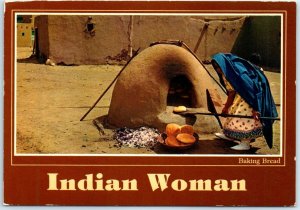 Postcard - Indian Woman Baking Break In The Southwest