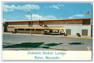 Reno Nevada NV Postcard Daniel's Motor Lodge Roadside 1960 Posted Vintage