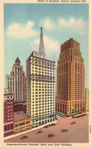 Vintage Postcard Esperson Second National Bank and Gulf Building Houston Texas