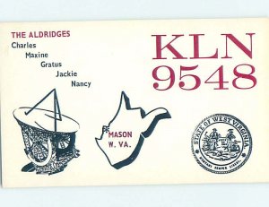 Pre-1980 RADIO CARD - Mason - Near Lakin & New Haven & York WV AH0994