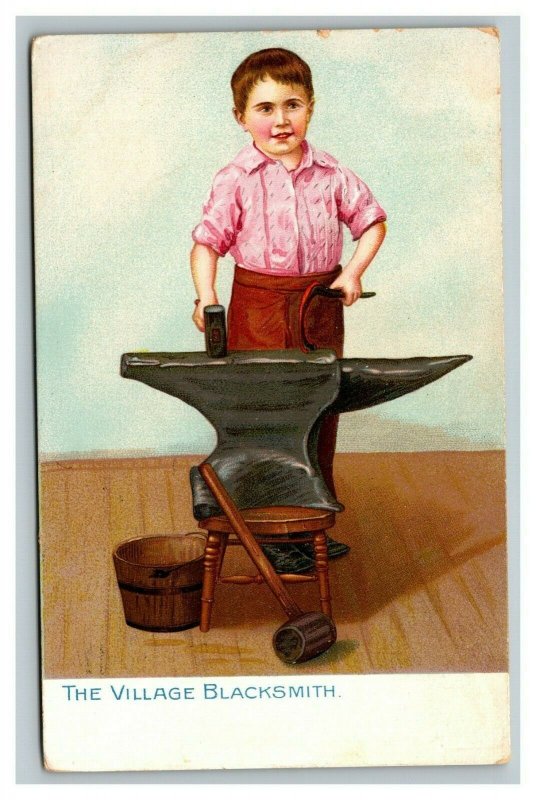 Vintage 1910's Tuck's Little Men & Women Series Postcard The Village Blacksmith
