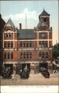 Columbus OH Fire Station c1910 Postcard VERSION #1