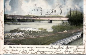 Postcard Pennsylvania PA Norristown - The De Kalb Street Bridge - posted 1907