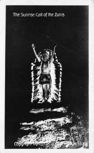 Native Americans Indian The Sunrise Call of the Zunis RPPC Postcard
