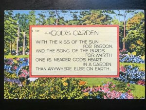 Vintage Postcard 1930-1945 God's Garden Poem