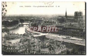 Old Postcard Paris Vue Generale de la Cite Notre Dame