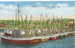 America Postcard - Shrimp Boats - St Augustine - Florida - Ref 1629A