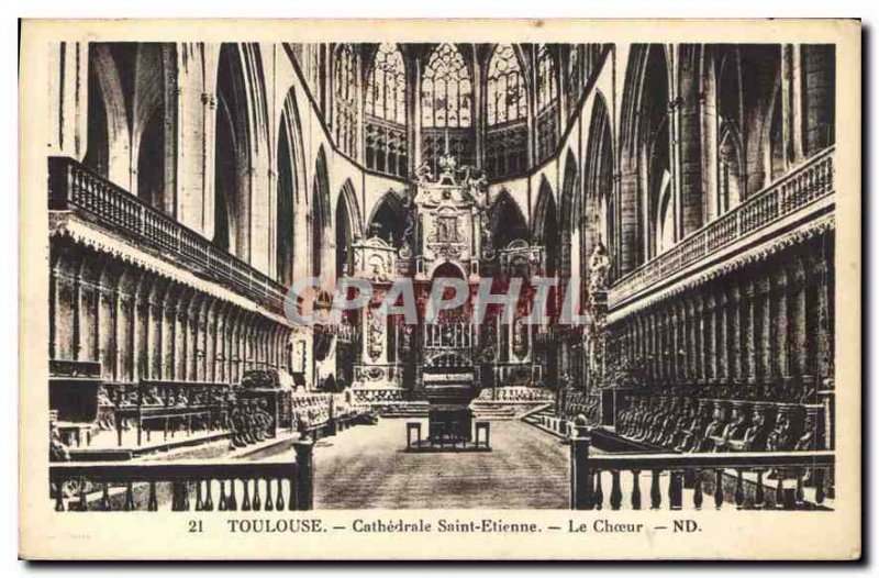 Postcard Old Toulouse Cathedrale Saint Etienne Choir