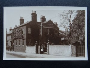 THE MELTON HOTEL House Maid standing outside (unknown Location) Old RP Postcard