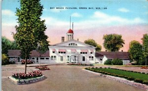 1940s Bay Beach Pavilion Green Bay Wisconsin Postcard