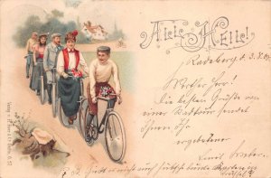 BICYCLES RADEBURG GERMANY TO BELGIUM POSTCARD 1900