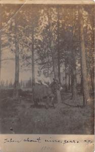 D56/ Superior Montana Mt Real Photo RPPC Postcard 1909 Women on Donkey