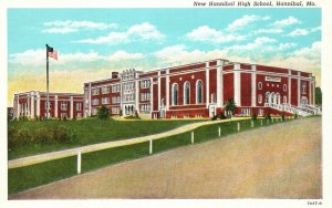 Vintage Postcard 1920's New Hannibal High School Building Hannibal Missouri MO 