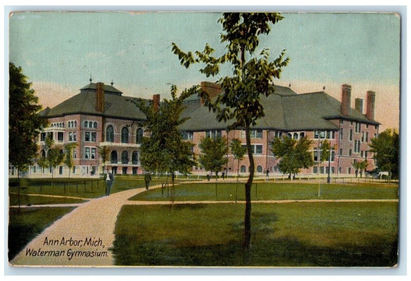 1912 Waterman Gymnasium Exterior Building Ann Arbor Michigan MI Vintage Postcard