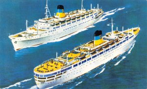 TSS Queen Anna Maria Olympia Cruise Ship Bahamas 1974 postcard