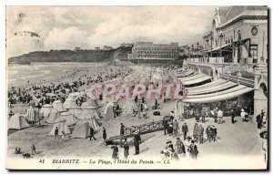 Old Postcard Biarritz Beach's Palace Hotel