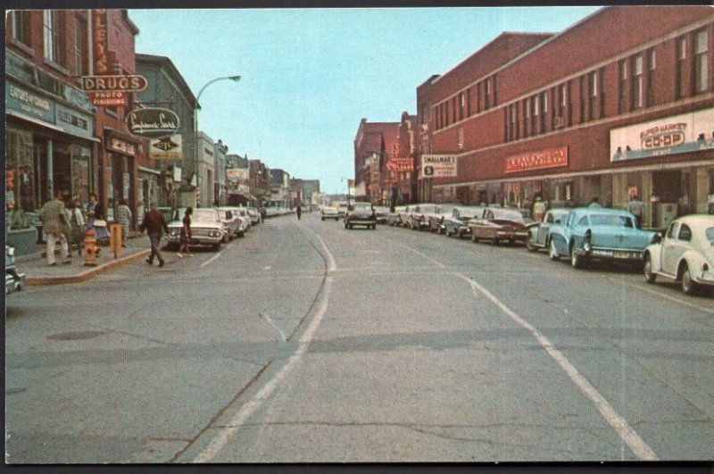 PEI Water Street SUMMERSIDE'S Main Str Business Section 1950s cars - Chrome