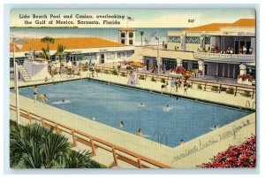 1947 Lido Beach Pool Casino Overlooking Gulf Of Mexico Sarasota Florida Postcard