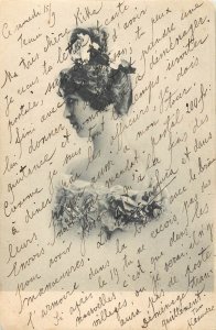 Correspondence Romania Tecuci - Bucharest 1901 postcard beauty lady portrait