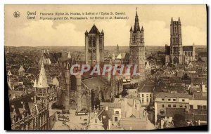 Postcard Old Ghent Panorama St Nicolas Church The Belfry and St Bavo & # 39eg...