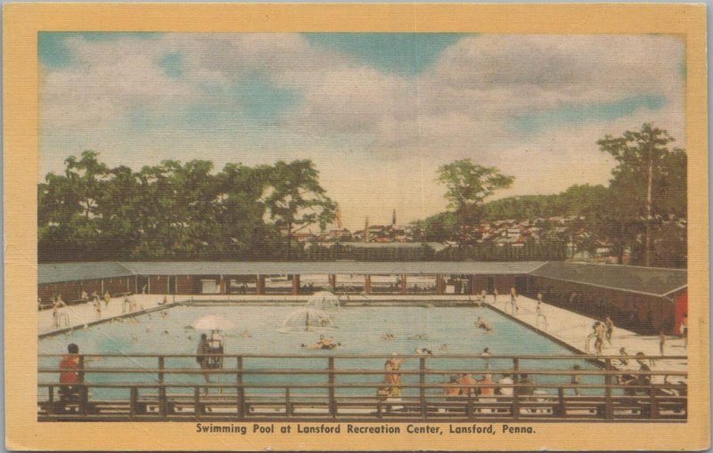 Postcard Swimming Pool Lansford Recreation Center Lansford PA