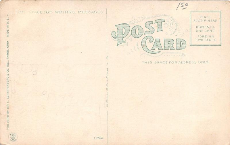 Akron Ohio~First Congregational Church~Beautiful Stone Bldg w Clock Tower~c1910