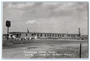 St. Paul Minnesota MN Postcard RPPC Photo Edgetown Motor Court c1950's Vintage