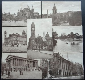 Collection of 7 BIRMINGHAM c1905 Postcard by Lewis's of Bull Street