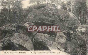 Postcard Old Forest of Fontainebleau The Passage of Fariadets (Rock Cassepot)