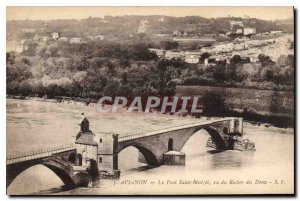 Old Postcard Avignon (Vaucluse) Le Pont d'Avignon seen from the Rocher des Doms