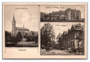 Multiview Buildings Street View Zakopane Poland UNP DB Postcard Q24