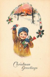 Victorian Christmas~Girl Waves Candy Clutches Gifts~Holly Berry Portal~Sunset