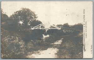 LAKE HOPATCONG NJ CANAL CONNECTS RAILWAY DEPOT ANTIQUE REAL PHOTO POSTCARD RPPC