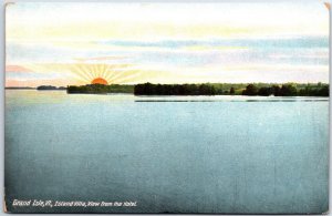 VINTAGE POSTCARD VIEW OF GRAND ISLE VERMONT ISLAND VILLA FROM THE HOTEL 1910s