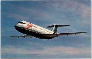 Airplane Pacific Express Spacious Rolls Royce BAC-111s Jet Service Postcard